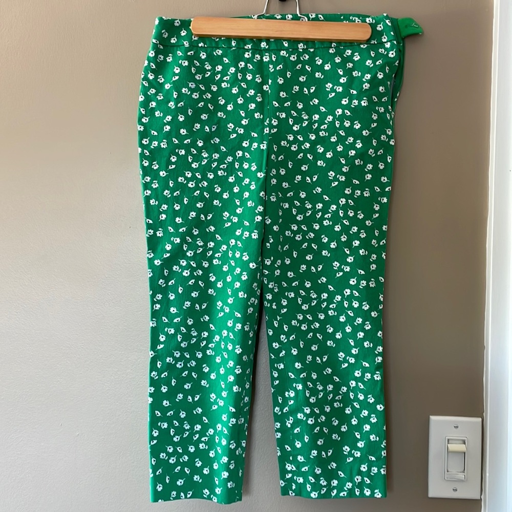 Talbots Chatham Crop Pant in Green Floral Print